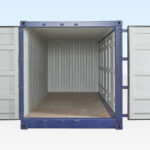 New Open Side Access Shipping Container. End Doors Open. Side Doors Closed.