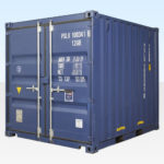 10ft Shipping Container. New. Blue RAL5013. Exterior View.