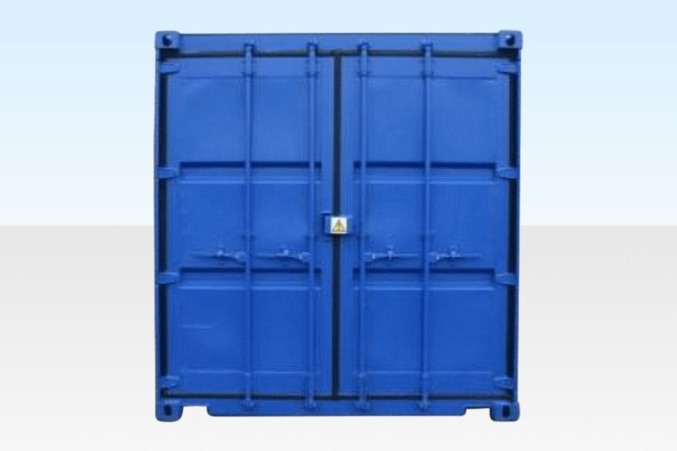 10ft Bunded Storage Container for Sale. End Doors Closed.