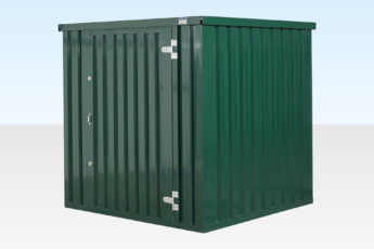 Side view of 2m flat packed storage container