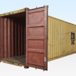 Used High Cube (2.9m Tall) Shipping Container. Doors Open. Internal View.