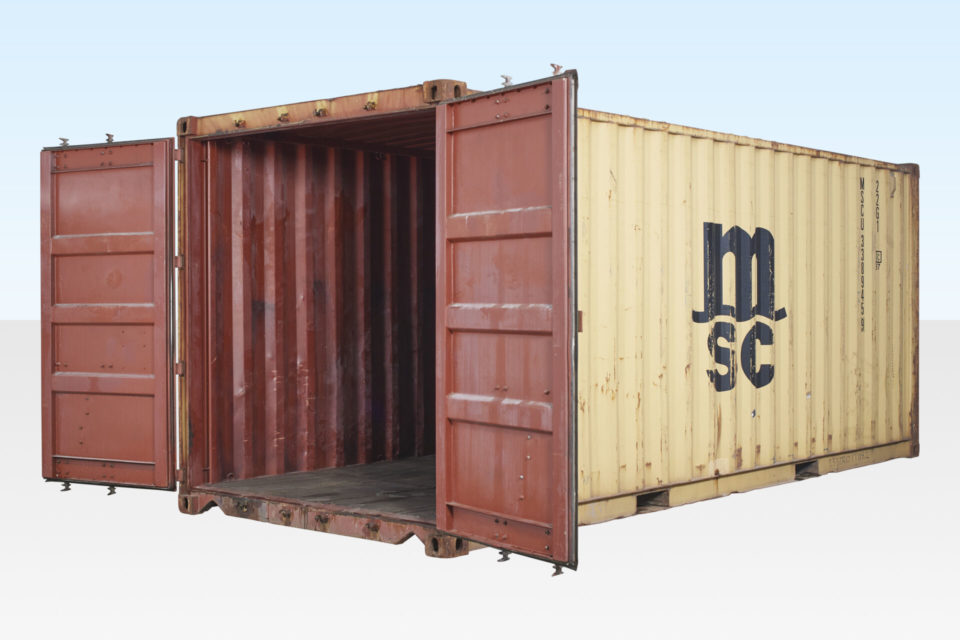 cheap 20ft container for hire. Side profile.
