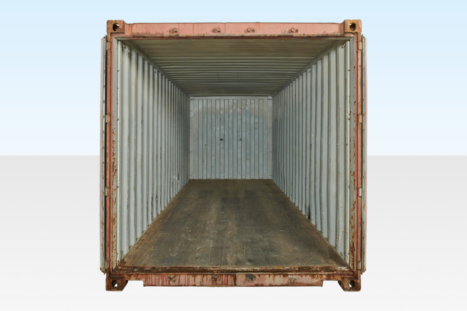 20ft Used Shipping Container - End Doors Open
