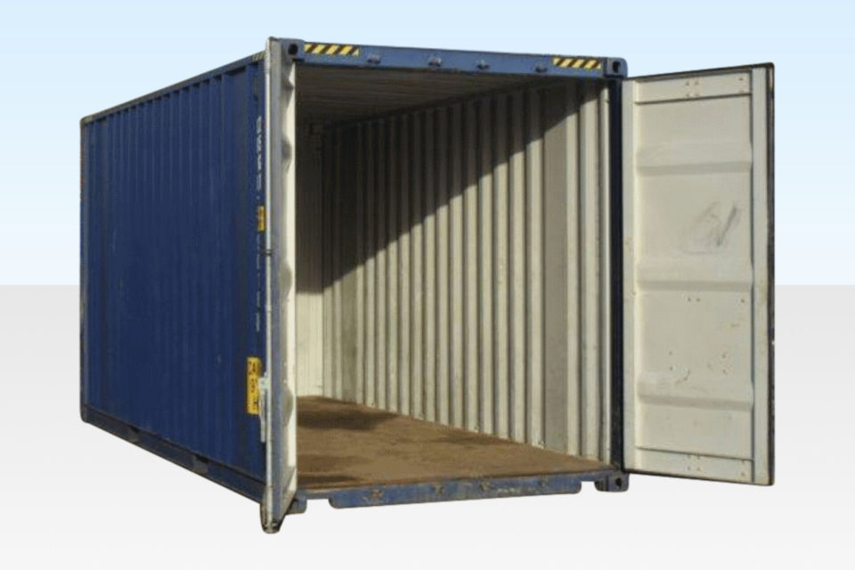 Used High Cube Container 20ft. Doors Open.