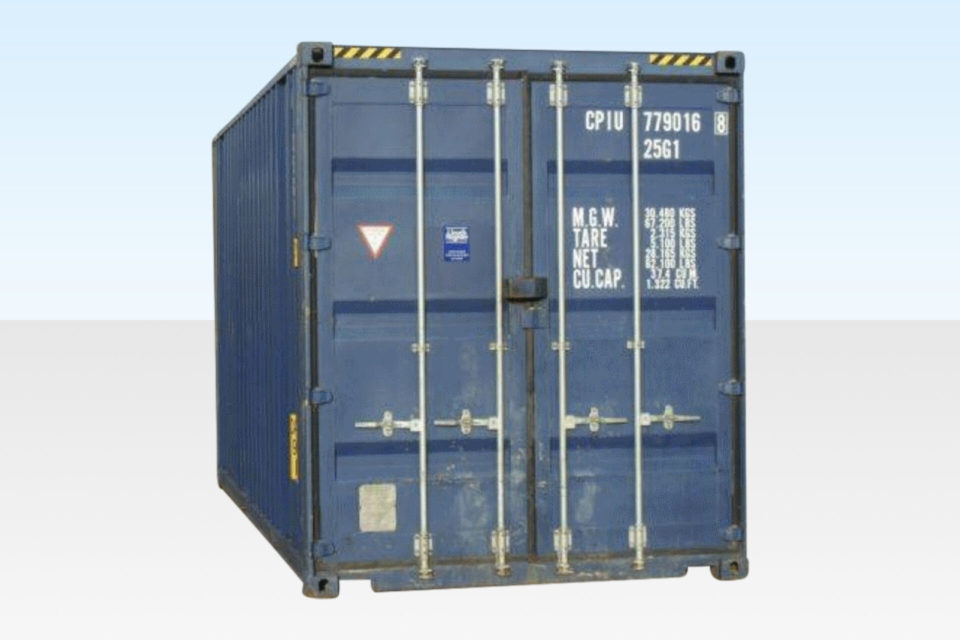 Used 20ft High Cube Shipping Container for Sale. Doors Closed.