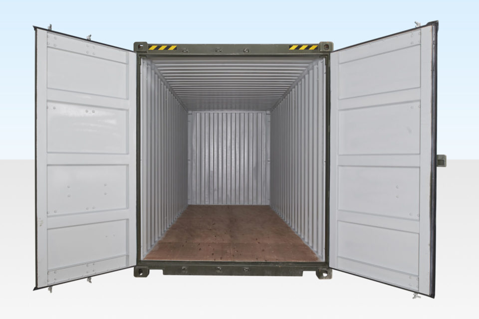 End View of 20ft High Cube Container - Doors Open