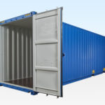 High Cube Shipping Container. 40ft Long. Doors Open.