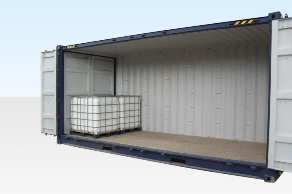IBC Storage in Shipping Container