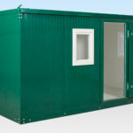 Flat Packed Office for Hire (3 metre). Green Powder Coated.