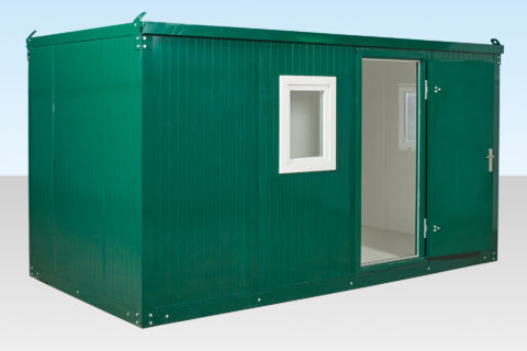 Flat Packed Office for Hire (3 metre). Green Powder Coated.