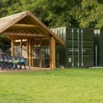 External view of container storage at Great Barton school