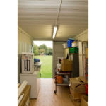 Shipping Container used for extra storage space for school