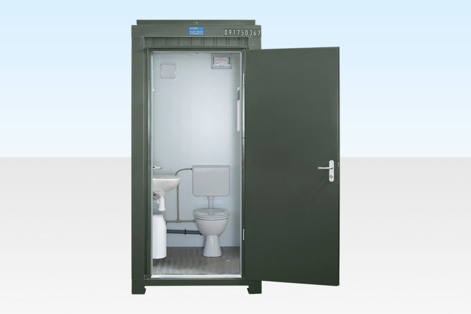 Site Toilet Cabin for Sale - Dark Green RAl 6007