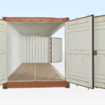 End View of Full Side Access Container. End Doors and Side Doors Open