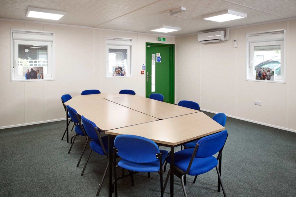 Meeting room in a modular building