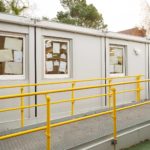 External view of modular classroom building at Creeting St Mary primary school