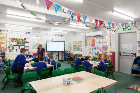 Full classroom facilities in a modular building