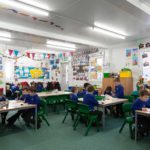 Children enjoy new classroom at Creeting St Mary primary school in Suffolk