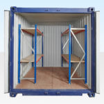 Single Bay Container Racking showing both sides of a 10ft Container