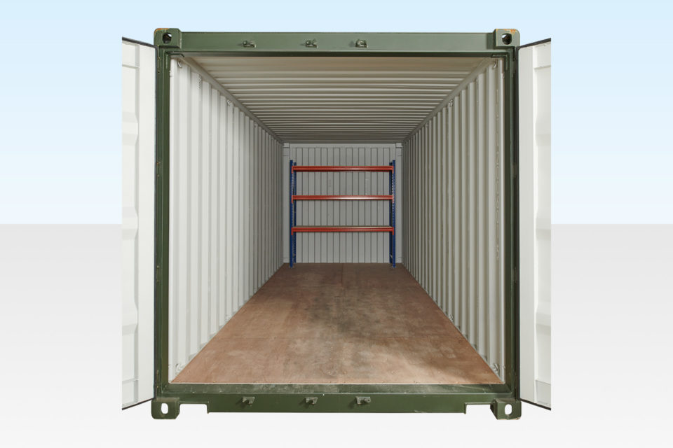 3 Tier Racking at Rear of Container