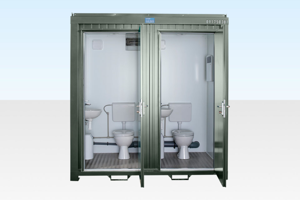 Site Toilets for Sale - Double Mains (RAL 6007)