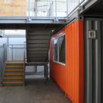 Steps to Mezzanine Floor above Shipping Container