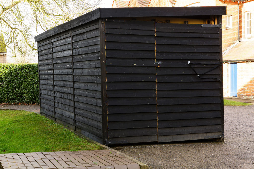 End doors on timber clad container