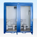 Mains Site Double Toilet for Sale - Door Open - RAL 5010