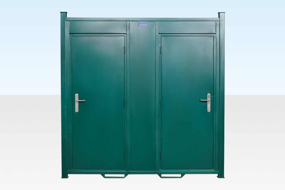 Steel AV Double Toilet - Doors Closed