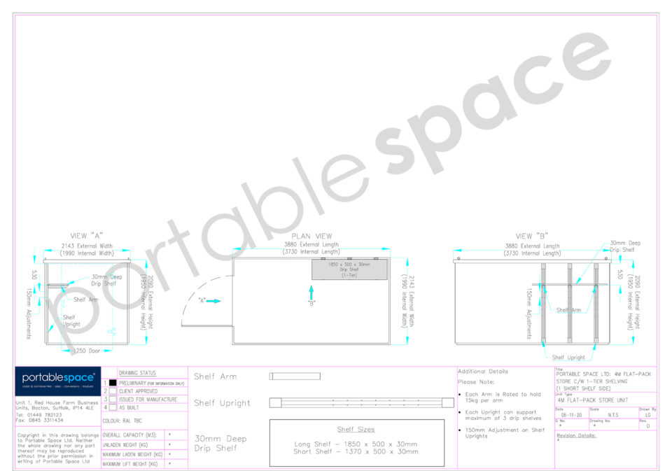 Layout Diagram Shelving for 4m Store