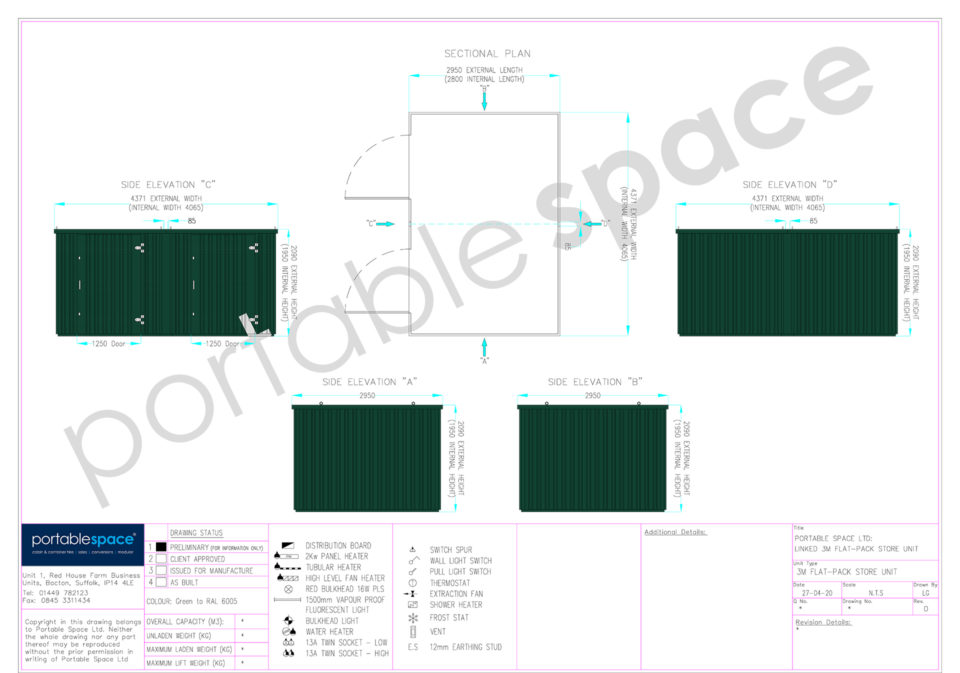 Layout Dawing 3m x 4.2m Store Green