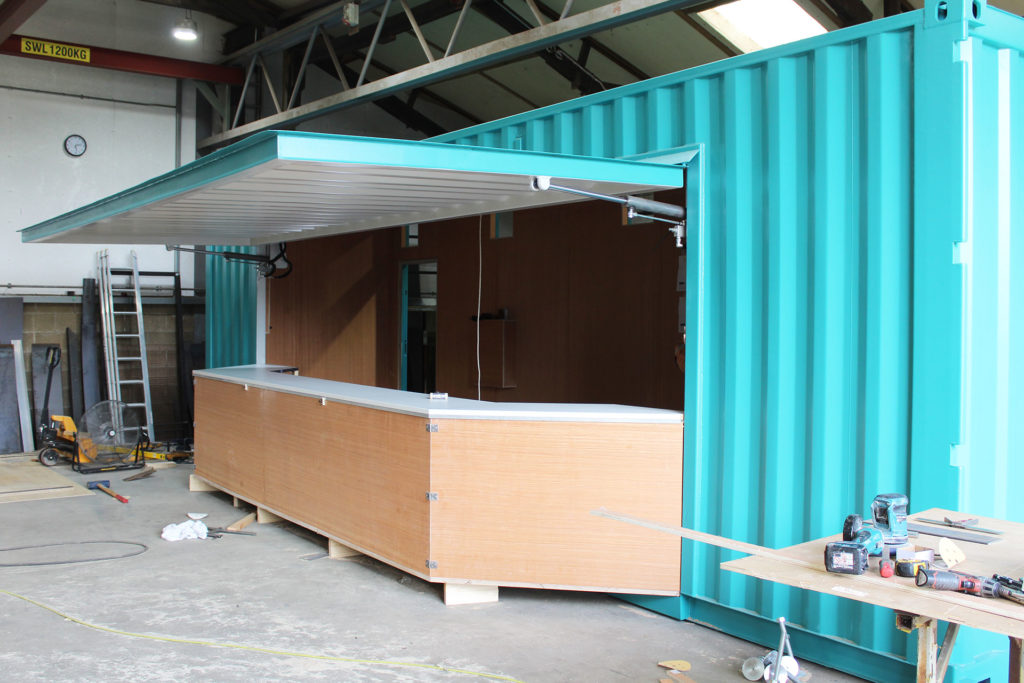 food kiosk container conversion in progress