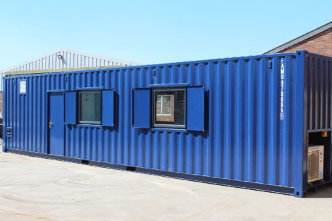 Converted container kitchen & office