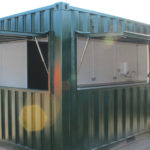 exterior of container coffee shop conversion