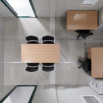 Office configuration in a 3m linked flat pack office building